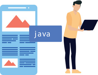 The guy is working on Java.