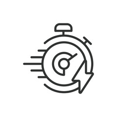 Fast recharging, in line design. Fast, recharging, quick, rapid, speed, swift, efficient on white background vector. Fast recharging editable stroke icon.