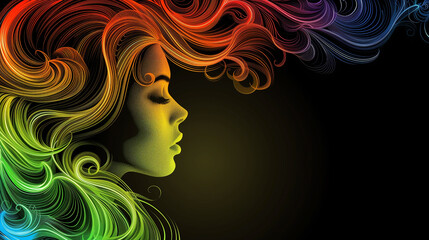 Beautiful illustration with a girl for decorative design. invitation card to visit a fitness club