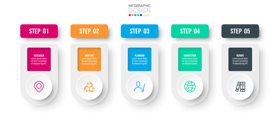 Infographic template business concept with step.
