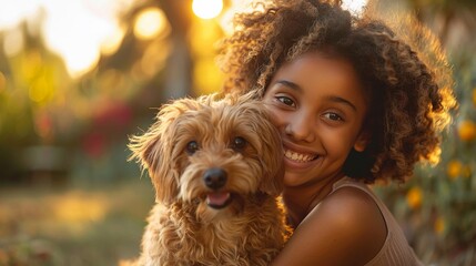 Brightly lit pet adoption event with families interacting with pets against a clear simple background