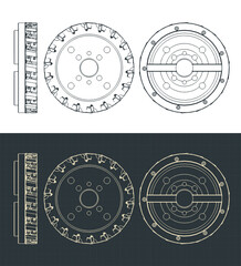 Blueprints of disc mill cutter