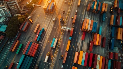 Obraz premium Improve supply chain efficiency and guarantee on-time delivery around the world with smooth transportation and logistics.