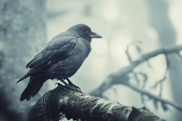 crow  set on the tree