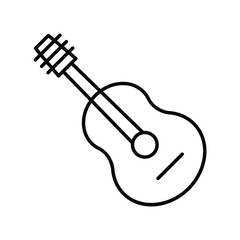 guitar icon with white background vector stock illustration
