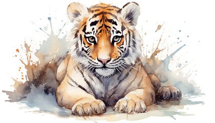 Watercolor retro hand drawn animal illustration