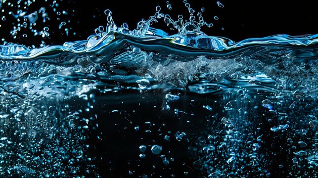Water can in a dynamic splash underwater