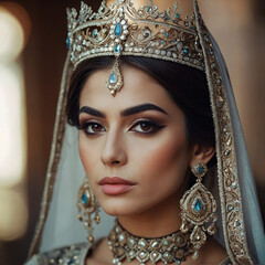 portrait of a bride in a dress