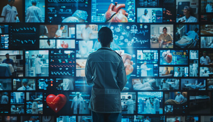 A healthcare professional oversees a state-of-the-art monitoring center