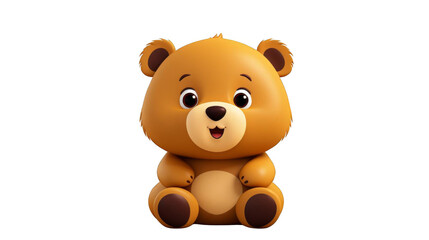 Fototapeta premium Cute cartoon teddy bear mascot character. 3D rendering.