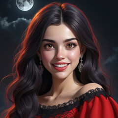Fototapeta premium Nighttime Elegance Under the Full Moon