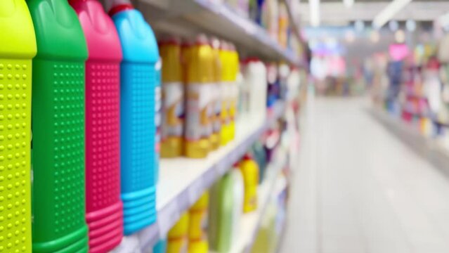 shopping at the  supermarket.(washing powder,detergent,shampoo, soap)