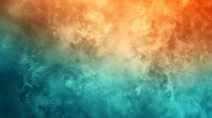 Obraz premium blurred teal and orange color gradient with grainy noise texture abstract background for poster or banner design