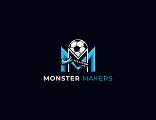Unique football soccer team futsal spot logo design 