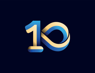 Anniversary Number unique 10 Design For Celebrate Moment Vector Illustration Template Design