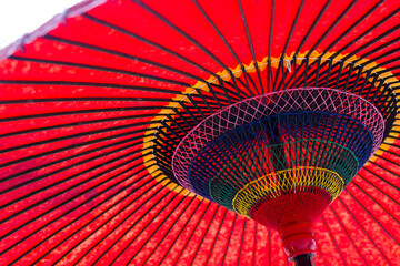 Japanese traditional red paper umbrella