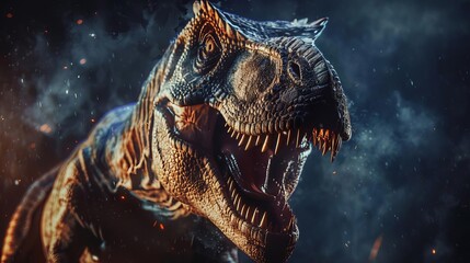 cinematic dinosauria portrait dramatic prehistoric creature digital illustration concept