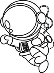 Cute Astronaut Line Element