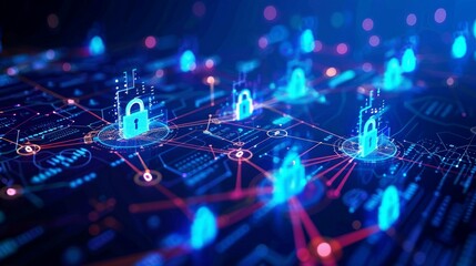 Fototapeta premium background digital security network