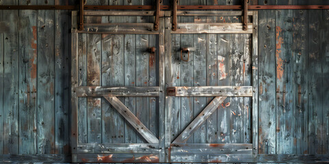 old wooden door, A image of a rustic barn door with weathered wood and metal hardware, adding charm and rustic appeal to the room's decor