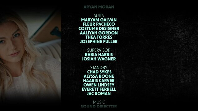 Movie Credits End Title with Actors