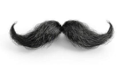 dashing moustache black facial hair isolated on white background digital illustration