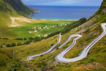 Hoddevik road in Stadlandet, Norway