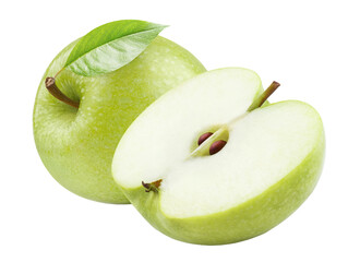 Delicious green apples, cut out