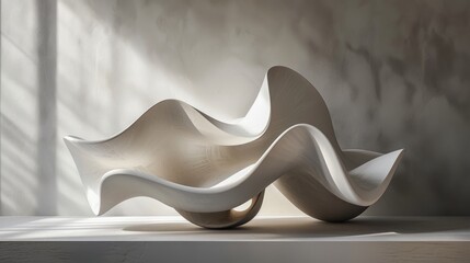 3d Minimalist Sculptural Forms Inspired by Modern Art Movements, Echoing Abstract Expressionism