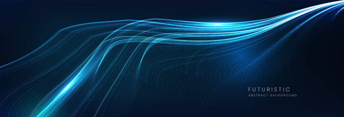 futuristic technology abstract background. Abstract futuristic curve digital line design.Modern futuristic design.Digital landscape pattern technology.Vector illustration. © Naphat