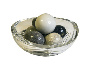 crystal vase with granite balls