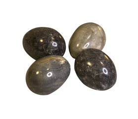 granite eggs isolated on white background