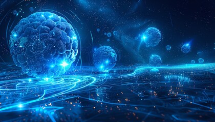 Obraz premium Microscopic view of lung cells exposed to chemicals, top view, Cellular impact, Futuristic tone, Tetradic color scheme