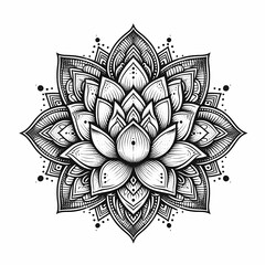 lotus flower mandala outline
