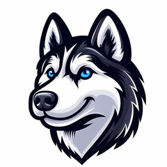 a dog that has blue eyes and a black border around the bottom husky portrait illustration