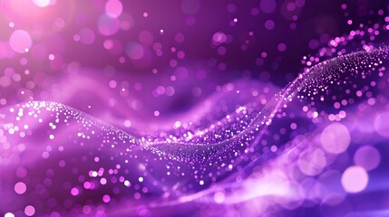 purple background with glow and glowing dots, line waves in the foreground.