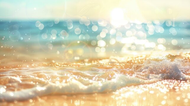 Relaxing by the seaside Abstract blurred background with summer vibes and bokeh effect