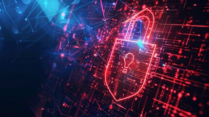 Obraz premium background digital security network