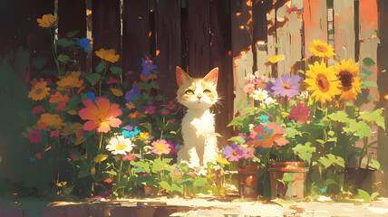Cat's Flower Fiesta