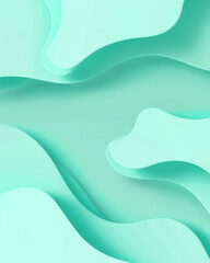 Abstract green waves with a smooth, flowing design, creating a serene, elegant composition.