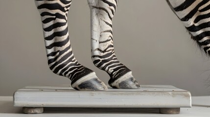 Obraz premium Surreal Zebra Hoof Textured Study on Scale in Monochrome Lighting Generative ai