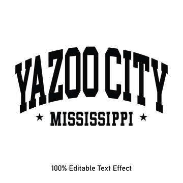 Yazoo City text effect vector. Editable college t-shirt design printable text effect vector