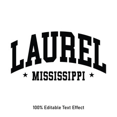 Laur eltext effect vector. Editable college t-shirt design printable text effect vector