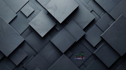 3d Refined Abstract Parallelograms on Dark Gray Background with Fine Grain
