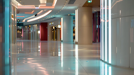 Interior in a modern shopping center : Generative AI