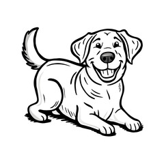Fototapeta premium Labrador Retriever Doodle Art: Playful Illustration of a Energetic Companion