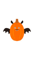 cute Halloween pumpkin bat vegetable character hand drawn Instagram story trick or treat vegan cookbook picture book children's book food culture menu trending illustrations with isolated background