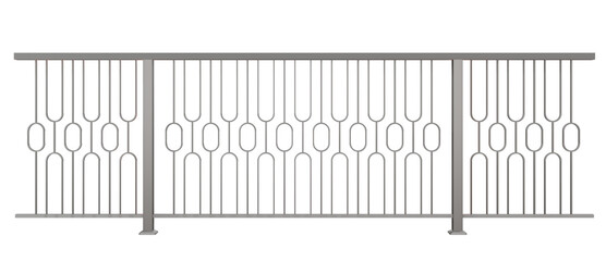 3D illustration features a unique iron balustrade, offering both functionality and modern elegance for your exterior design concepts (isolated PNG).
