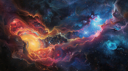 Celestial Abstract Nebula Art A Journey into the Cosmic Unknown