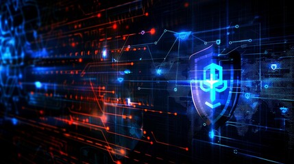 Obraz premium background digital security network